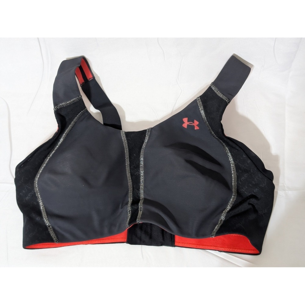 Under Armour Armour Bra HeatGear High Impact Sports Bra Black Red 32D